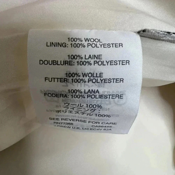 J Crew 4 Women 100% Wool Neutral Pencil Skirt Asymmetrical Zipper Pocket Career - Picture 14 of 15